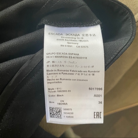 Escada Tovah Black Pants - Picture 9 of 9